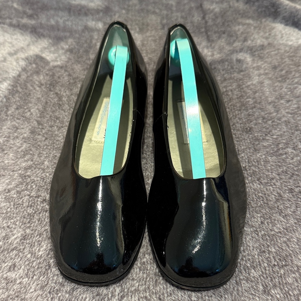 Nordstrom Black Patent Leather Ballet Flats Size 7W